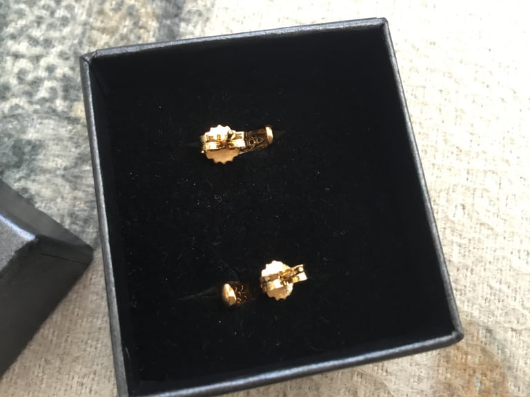 Gold plated over sterling silver, peridot and topaz earrings, NEW