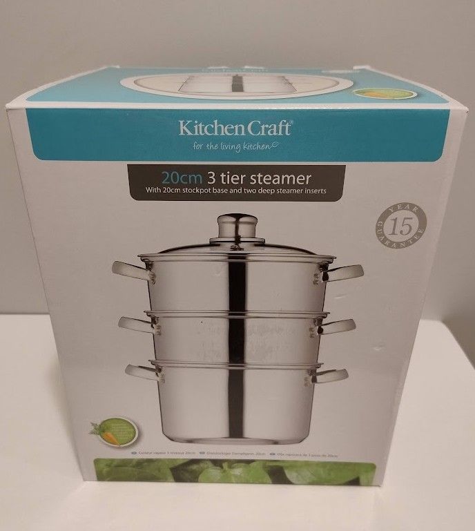 KitchenCraft 3-Tier Stainless Steel Steamer, 20 cm, Unused, in Original Packaging