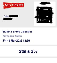 Bullet For My Valentine Tickets x 2