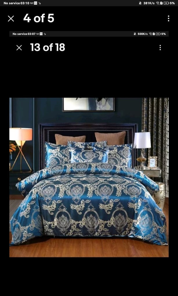 image for Lux Double satin duvet Cover New 