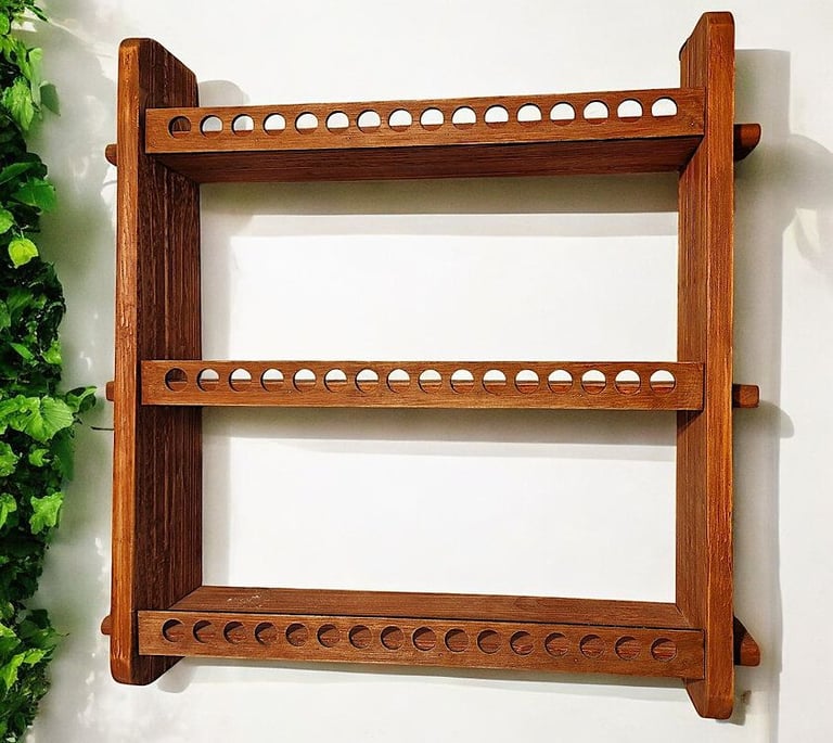 Spice Kitchen storage Herb Rack Spice Shelf Rack Rustic Wooden Handmade