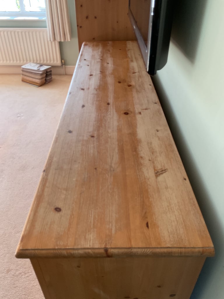 Artisan bespoke set bank of 10 waxed pine drawers dovetail joints drawers glide