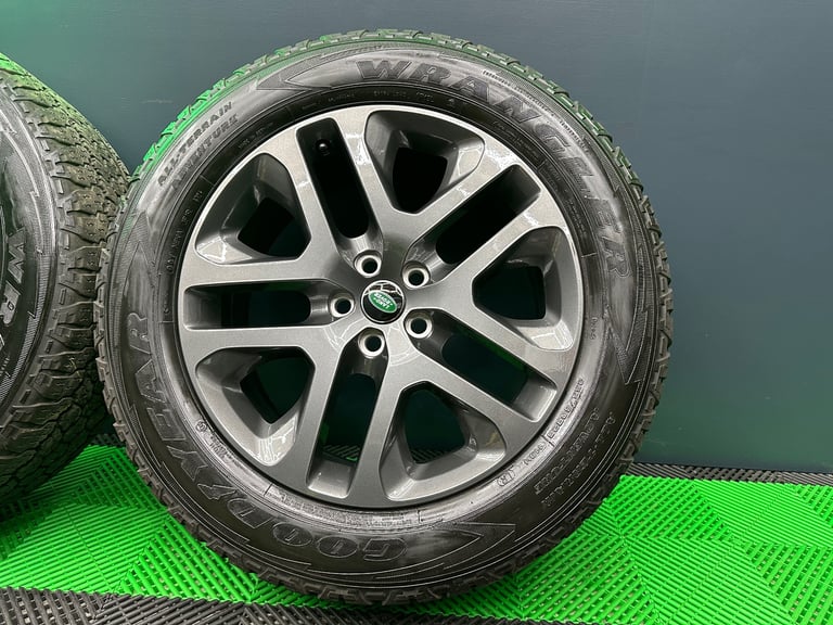 New Defender 90 / 110 L663 20” style 5095 Anthracite Grey Alloy Wheels & Goodyear Wrangler AT’s!