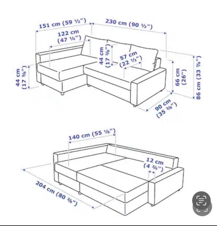 Delivery Available - IKEA Grey Sofa Bed FRIHETEN