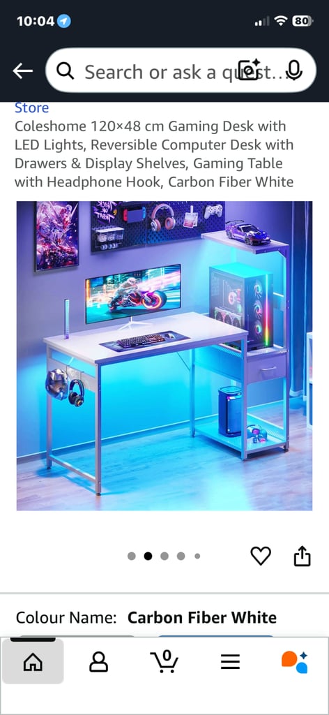 image for Gaming desk with drawer 