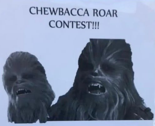 Chewbacca voice competition £100