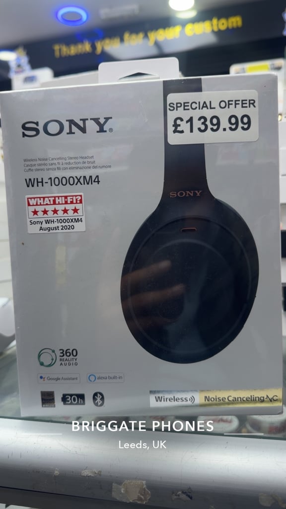 image for SONY WH-1000XM4 WIRELESS NOISE CANCELLING HEADPHONES BRAND NEW SEALED 