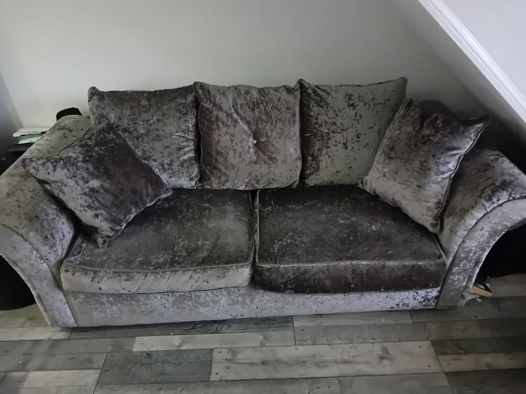 image for Silver/grey 3 and 2 seater sofa 