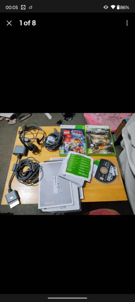 image for Xbox 360 games X3, instruction booklets, headset and Random Cables Bundle