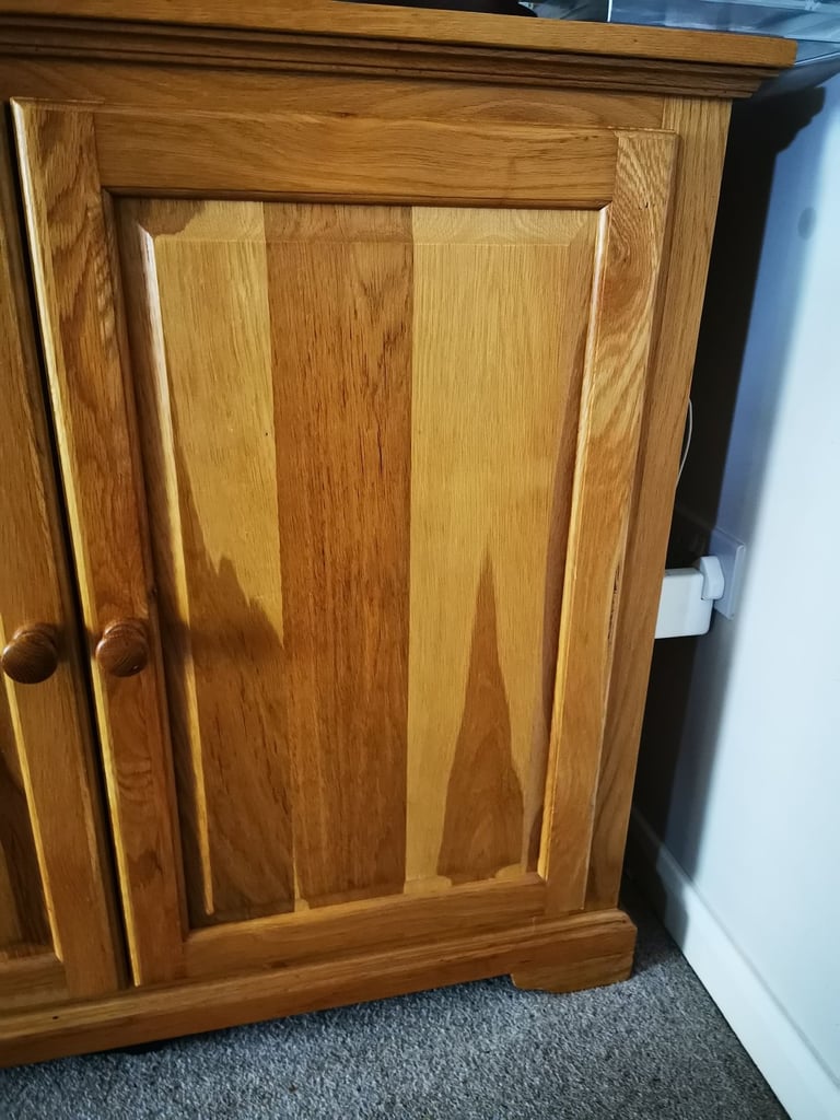 Solid oak cabinet cupboard storage unit 