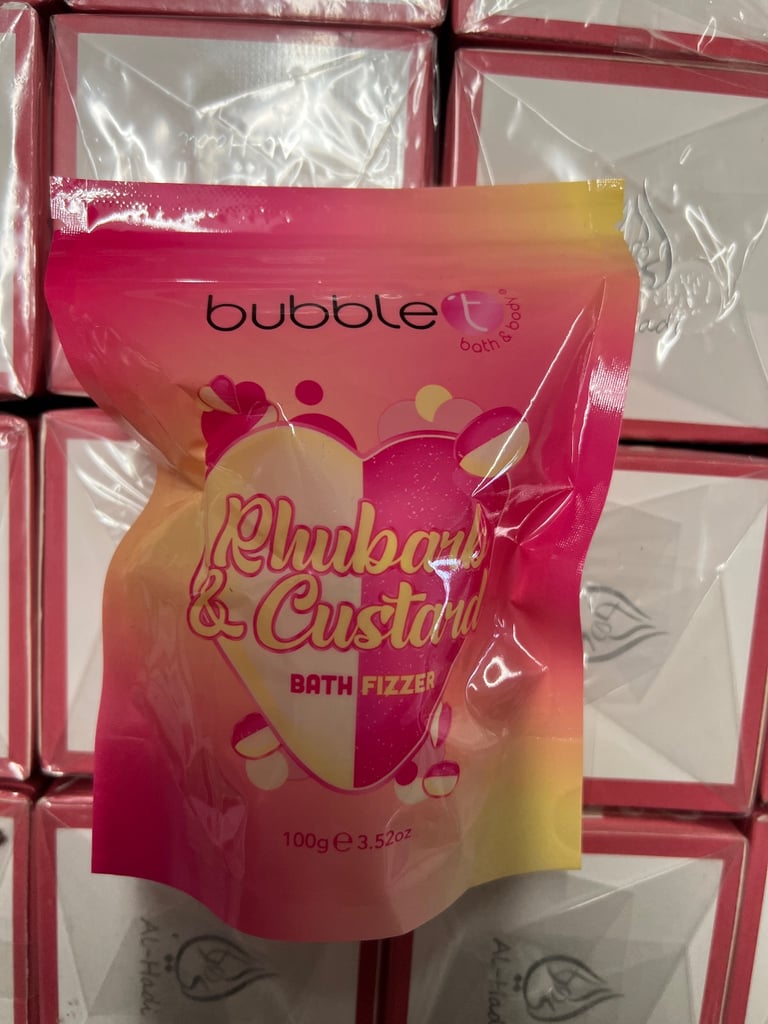 3 x Bubble T rhubarb and custard bath bomb 