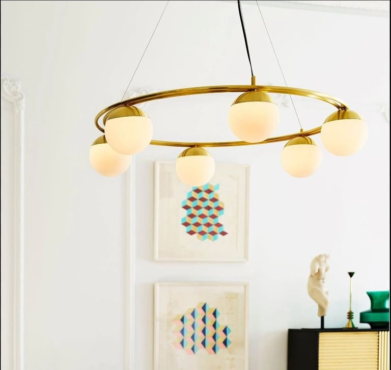 image for Swoon brass 6 light ceiling pendant