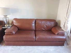 2 x 4 seater sofas in Soft grain Tan leather