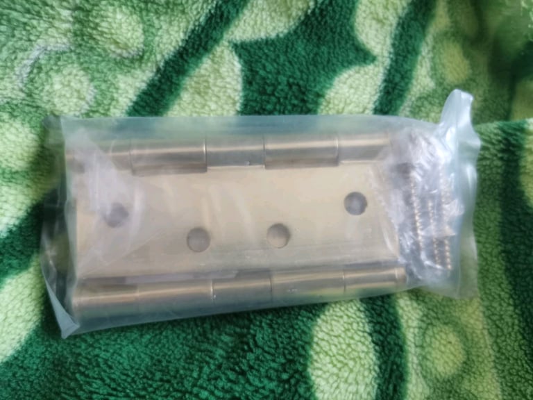 Plain Steel Fire Door Hinges 102 x 76 x 3mm Polished Brass Pair New