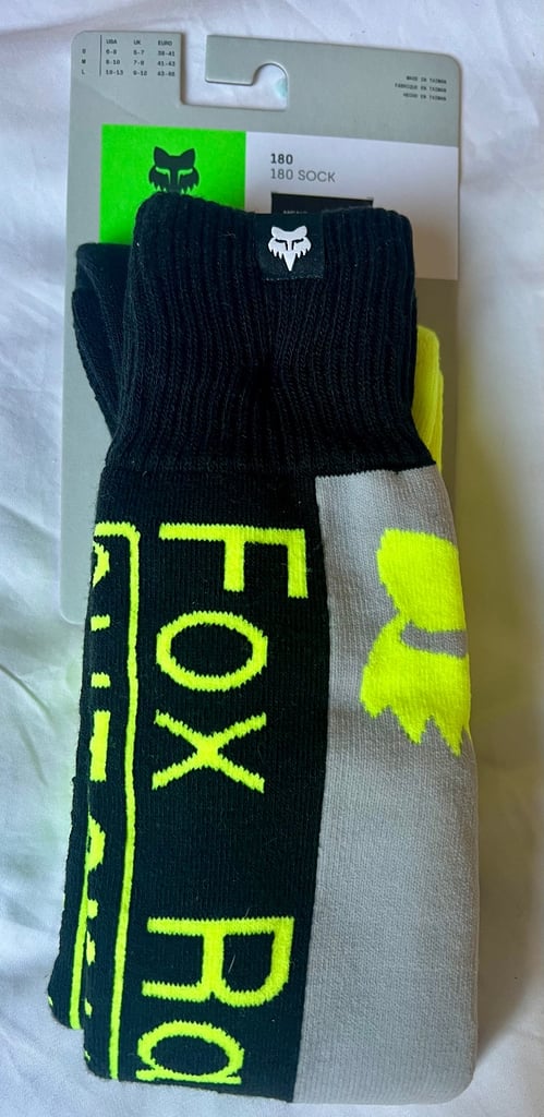 image for Fox Racing 180 MTB Socks Large Brand New