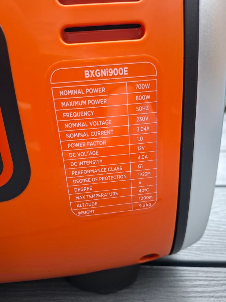 Petrol generator Black + Decker BXGNi900E 4-stroke petrol generator inverter generator 