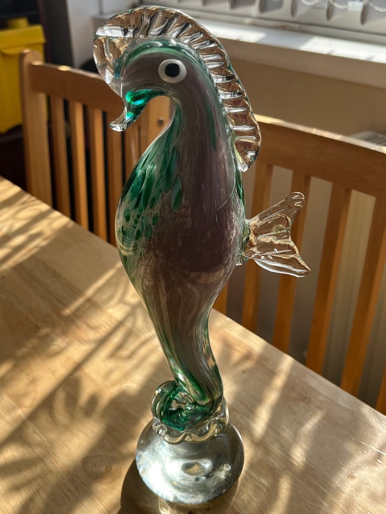 image for Vintage Murano glass seahorse sculpture 