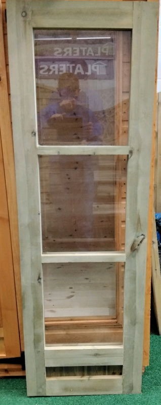 GLASS PANEL SUMMER HOUSE DOOR FLEUR DE LYS FITTINGS 56X174cm