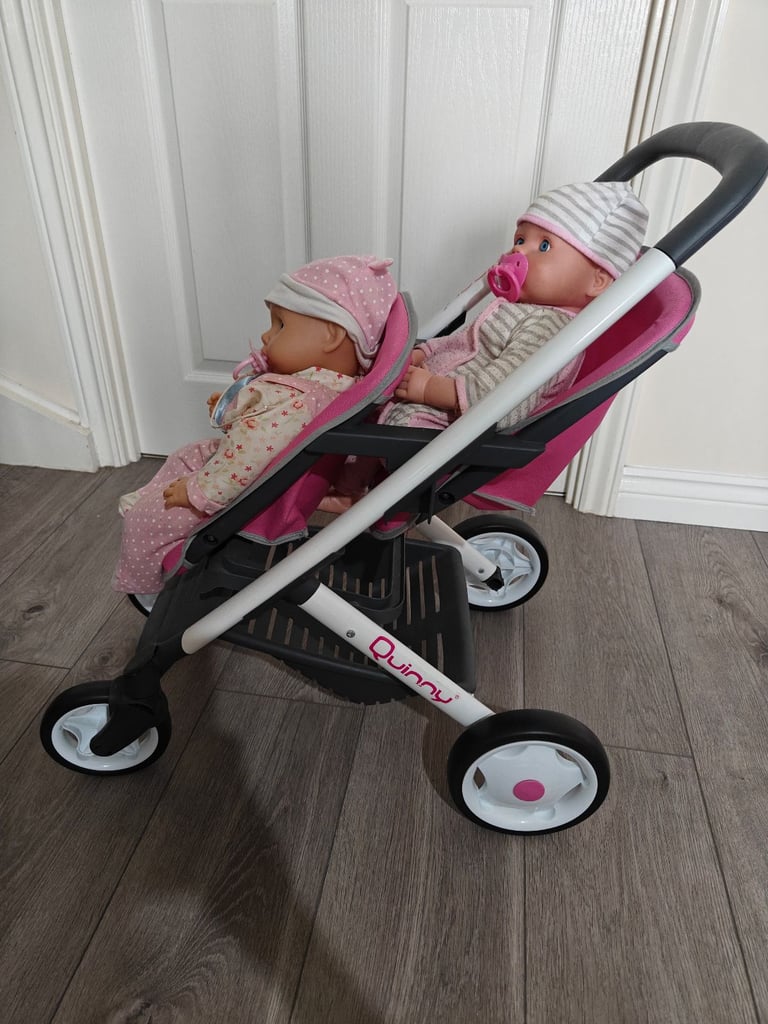Quinny Twin Toy Pretend Play Pushchair For Dolls and Baby Dolls