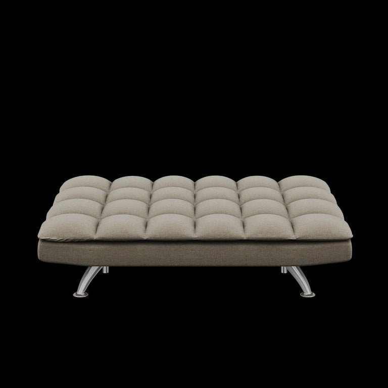 New Grey Cube Design Fabric 3 Seater Padded Sofa Bed RRP £425 Our Price £280