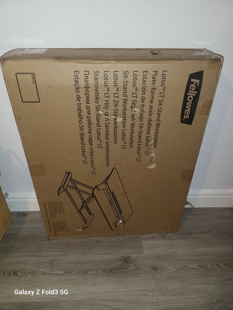 image for Fellowes Lotus LT Sit Stand Workstation Black (still in the box)