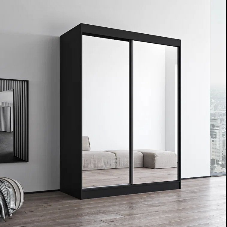 MDF MATERIAL !! 2 DOOR SLIDING WARDROBE WITH FULL LENGTH MIRROR in