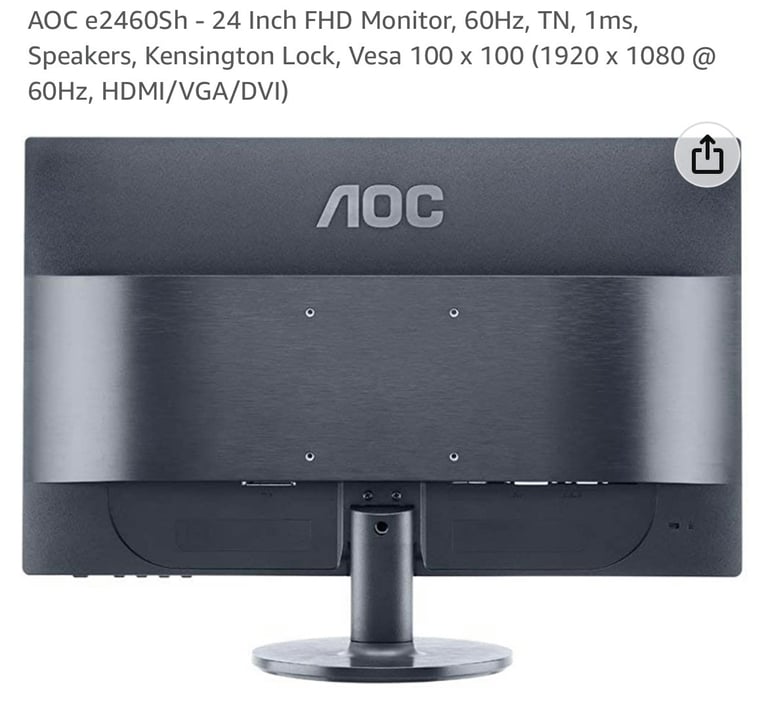 Monitor 24Inch Widescreen AOC  FHD IPS LED,Like New Boxed 