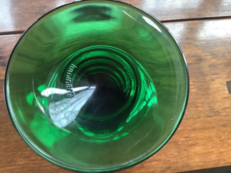 Vintage Roemer Ribbed Green Stemmed Glasses, Set of Two