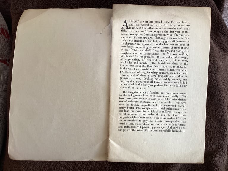 Winston Churchill. House of Commons Speech , Number One ,August 20th 1940