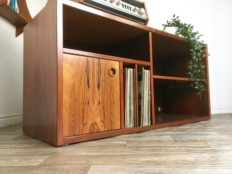 Vintage Retro Mid Century Rosewood Danish Record Cabinet/Media Unit