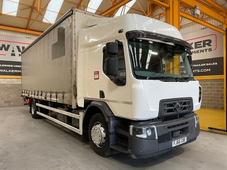RENAULT D18 WIDE 18 TONNE *EURO 6*, 4X2 CURTAINSIDER - 2017 - FJ66 GBE
