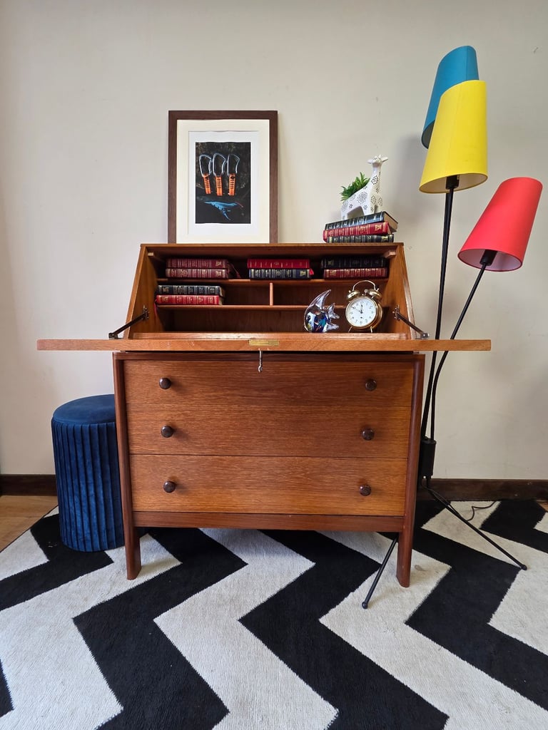  Danish Teak Bureau / Writing Desk – Mid-Century Modern