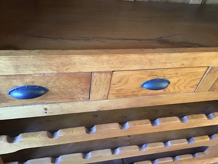 SOLID OAK WINE RACK/CABINET
