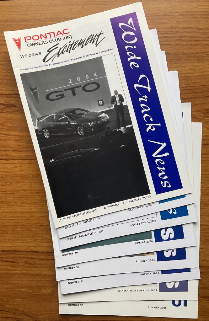 Pontiac Owners Club ‘Wide Track News’ Magazines (2002-2013)
