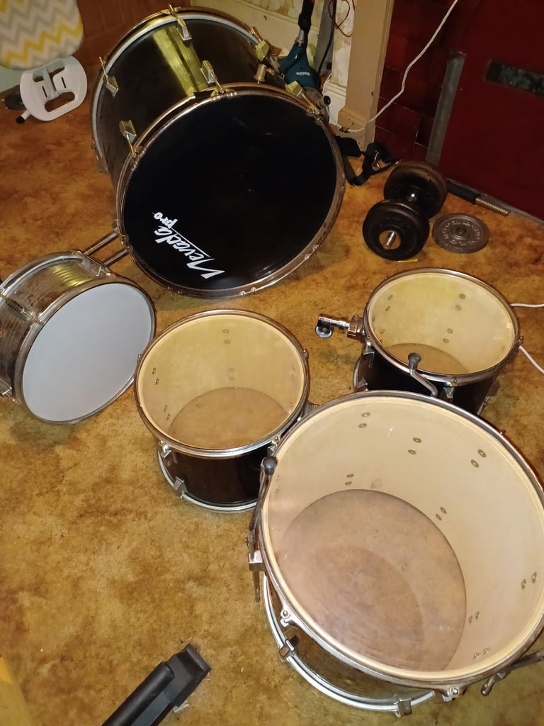 image for Drums (bit rusty) just shells and heads. Toms Bass Snare