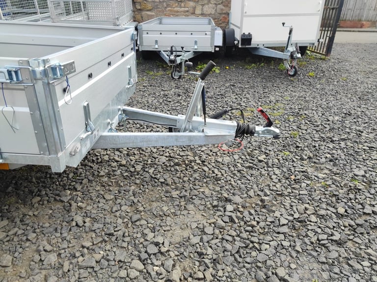 image for BRAND NEW 8,2ft x 5ft Twin Axle Hochlander Trailer With Drop Down Sides 1300KG ALKO Braked