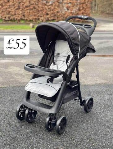 New Hauck shopper Neo black pram pushchair with snack tray birth