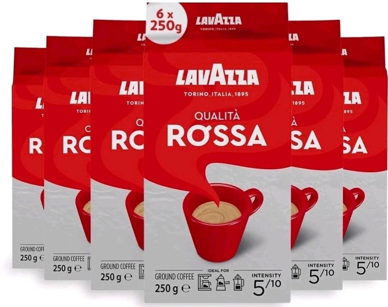 image for Lavazza Qualità Rossa Ground Coffee 6x250g - Rich Chocolate & Fruit Notes
