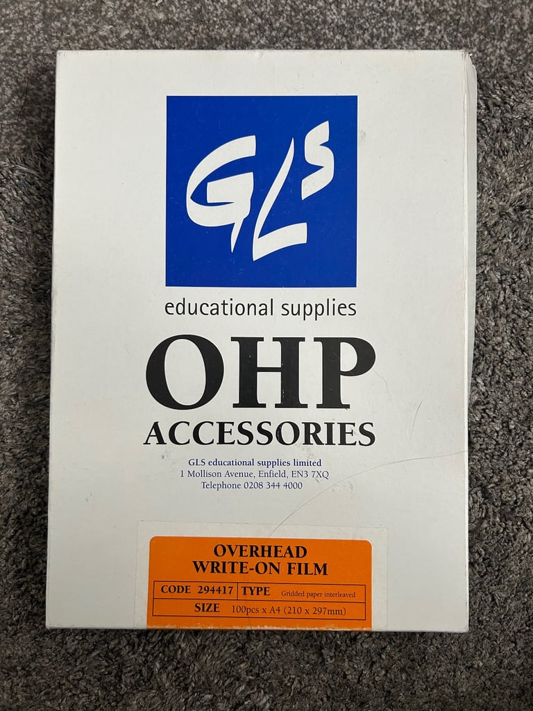 Box of OHP overhead write on film.