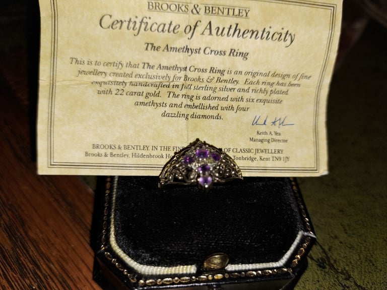 Brooks and Bentley Amethyst Cross Ring