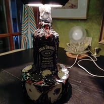 Hand-crafted JD and Poker Chip Lamp with Shade - £45