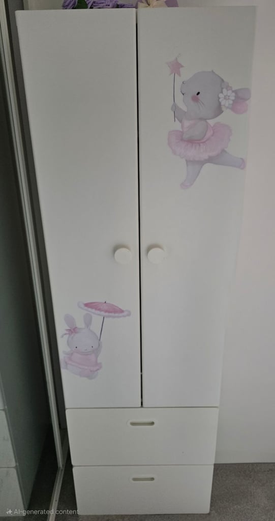 Wardrobe with two doors and two drawers