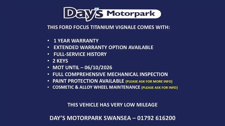 2022 Ford Focus 1.0T EcoBoost Titanium Vignale Hatchback 5dr Petrol Manual Euro 6 (s/s) (12 Hatch...