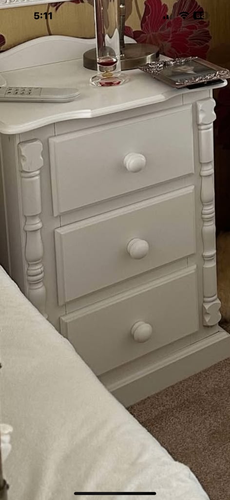 White Bedside table was left over from a set