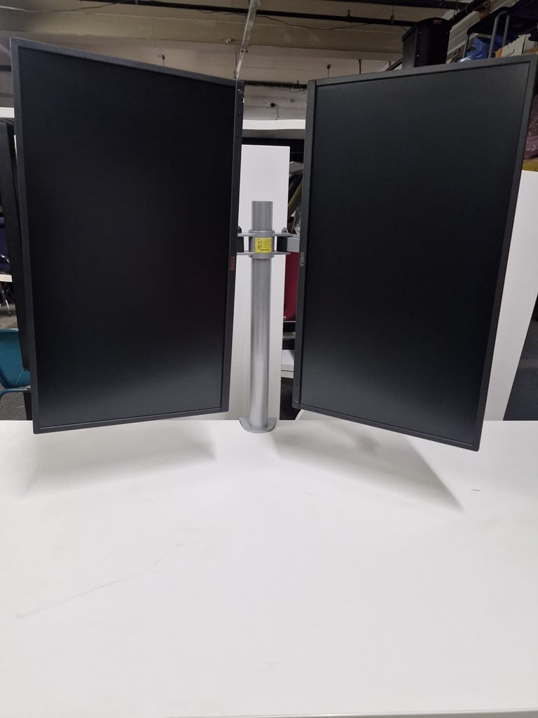Dual Dell 27 inch Hdmi monitors with a dual arm setup (50 available)