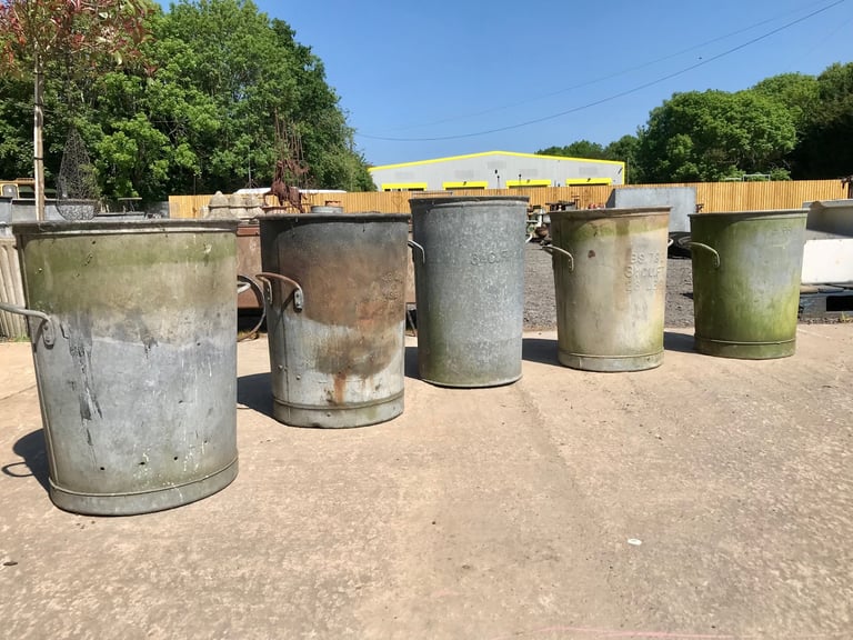 image for Old Galvanised Dust Bins / Planters (price is each)