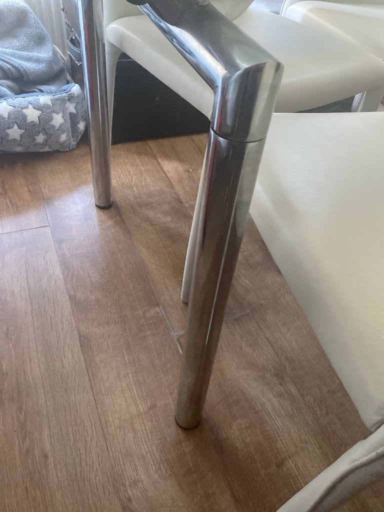 Glass dining table and chairs 