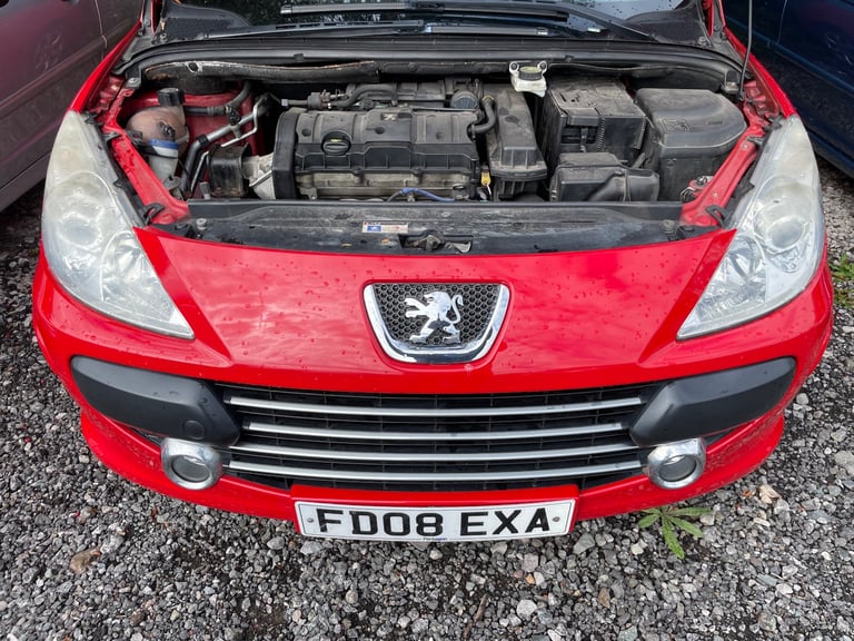 PEUGEOT 307 CC 1.6 ALLURE CONVERTIBLE 08 REG RED MOT MARCH 16TH 2026 SERVICE HISTORY LOW INSURANCE