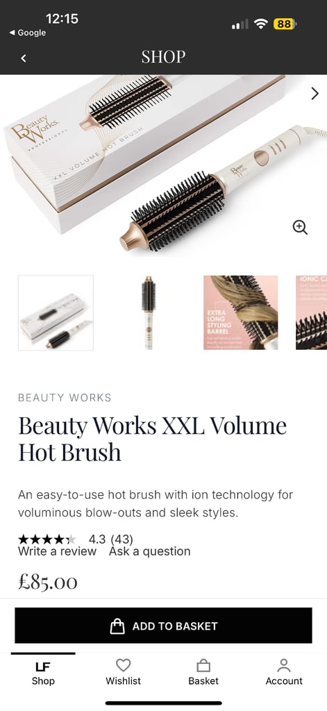 Beauty Works XXL volume hot brush 38MM