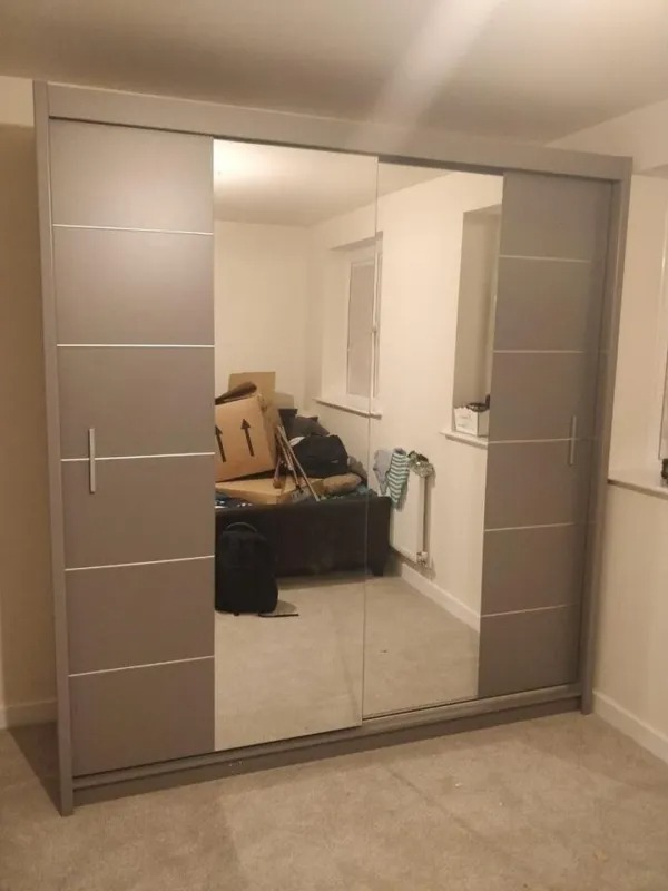 SALE 50% OFF- Brand New 3/2 Doors Sliding Wardrobe High Gloss or Matte Finish with Mirrors